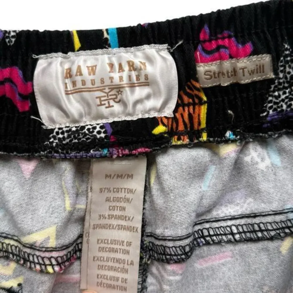 Raw Yarn Industries‎ Stretch Twill Shorts Men's Size M Retro 80s/90s Print - Picture 4 of 5